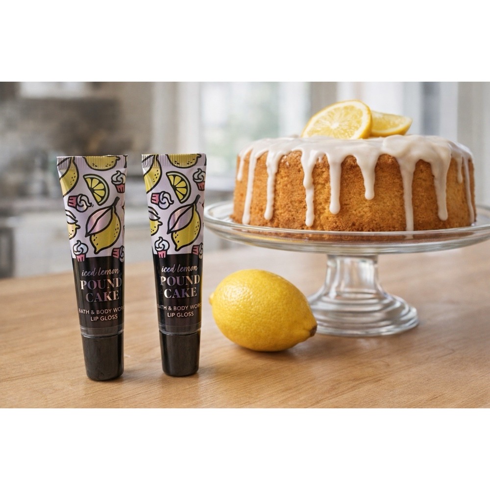 BATH AND BODY WORKS Iced Lemon Pound Cake LIP GLOSS New and‎ Sealed 2